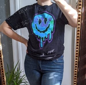 Tie dye drip smiley face t-shirt